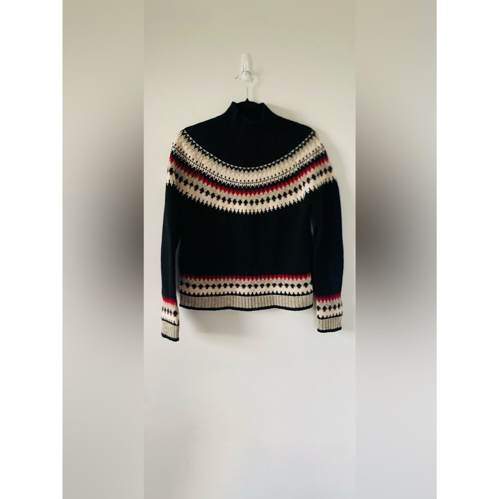 Vintage Lord & Taylor 100% Lambswool Fair Isle Knit Sweater, Size M, Cabincore
